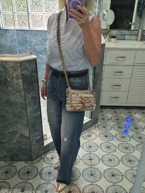 Kurt Geiger Woven Multicolor Crossbody/Shoulder Bag W/Chainstrap